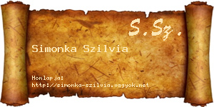 Simonka Szilvia névjegykártya